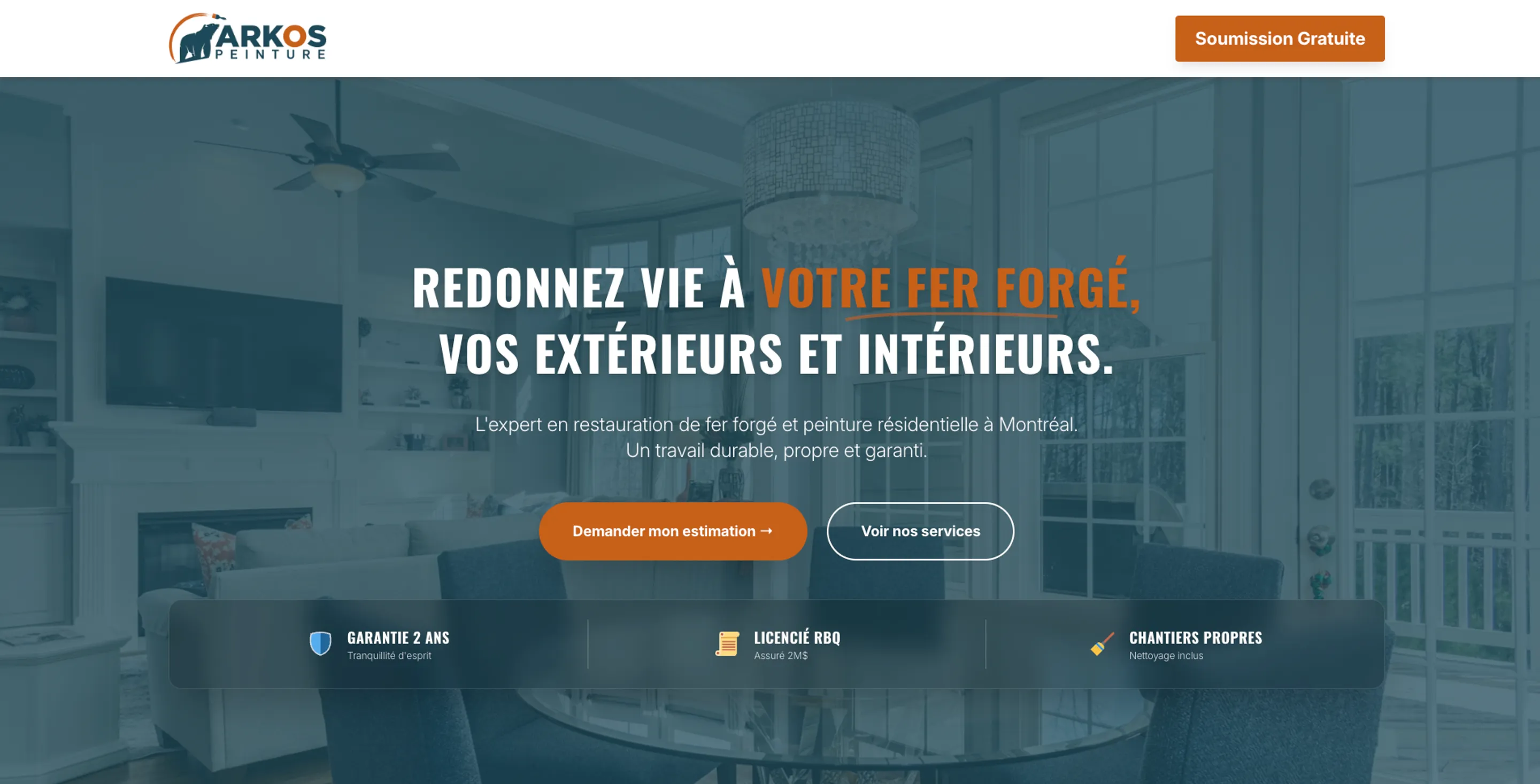 Arkos Peinture - site desktop