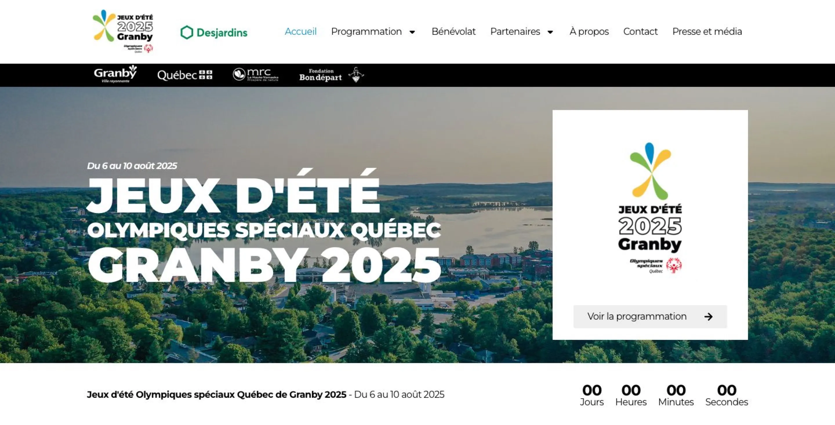Jeux d'été Olympiques spéciaux Québec - Granby 2025 - site desktop