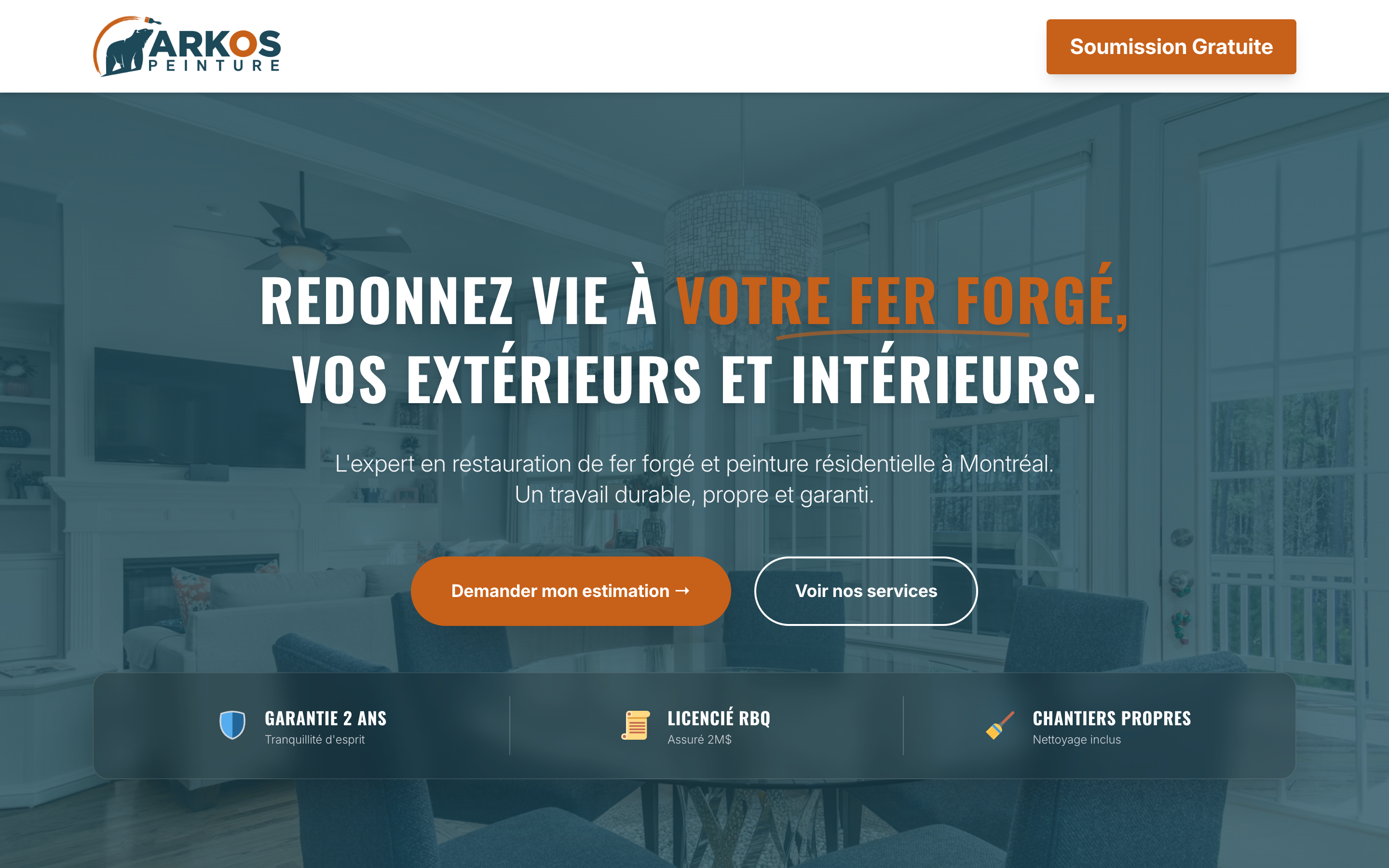 Arkos Peinture — site desktop