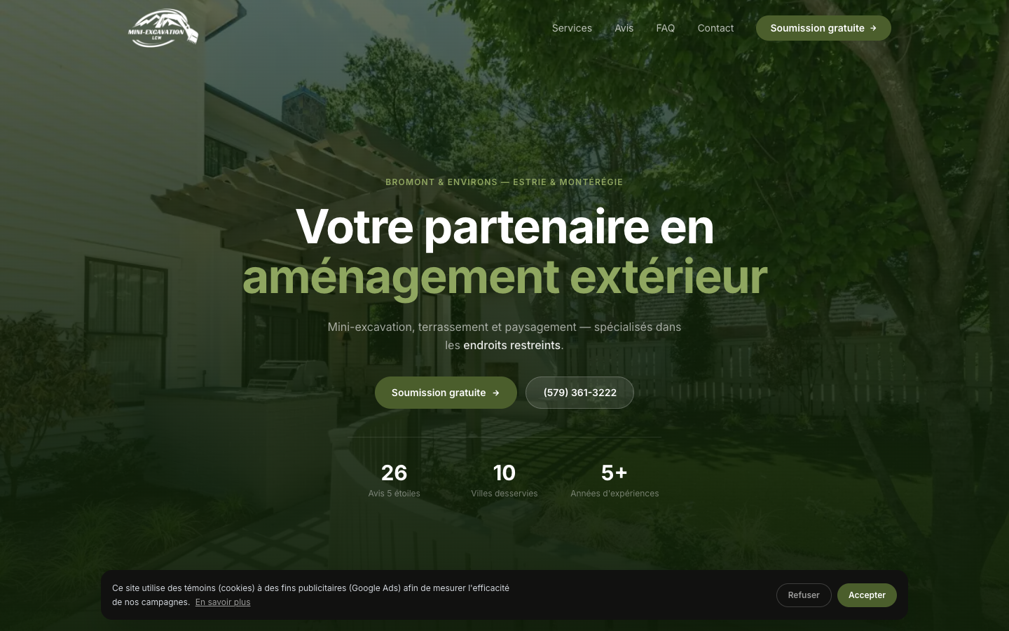 Mini-Excavation LCM — site desktop
