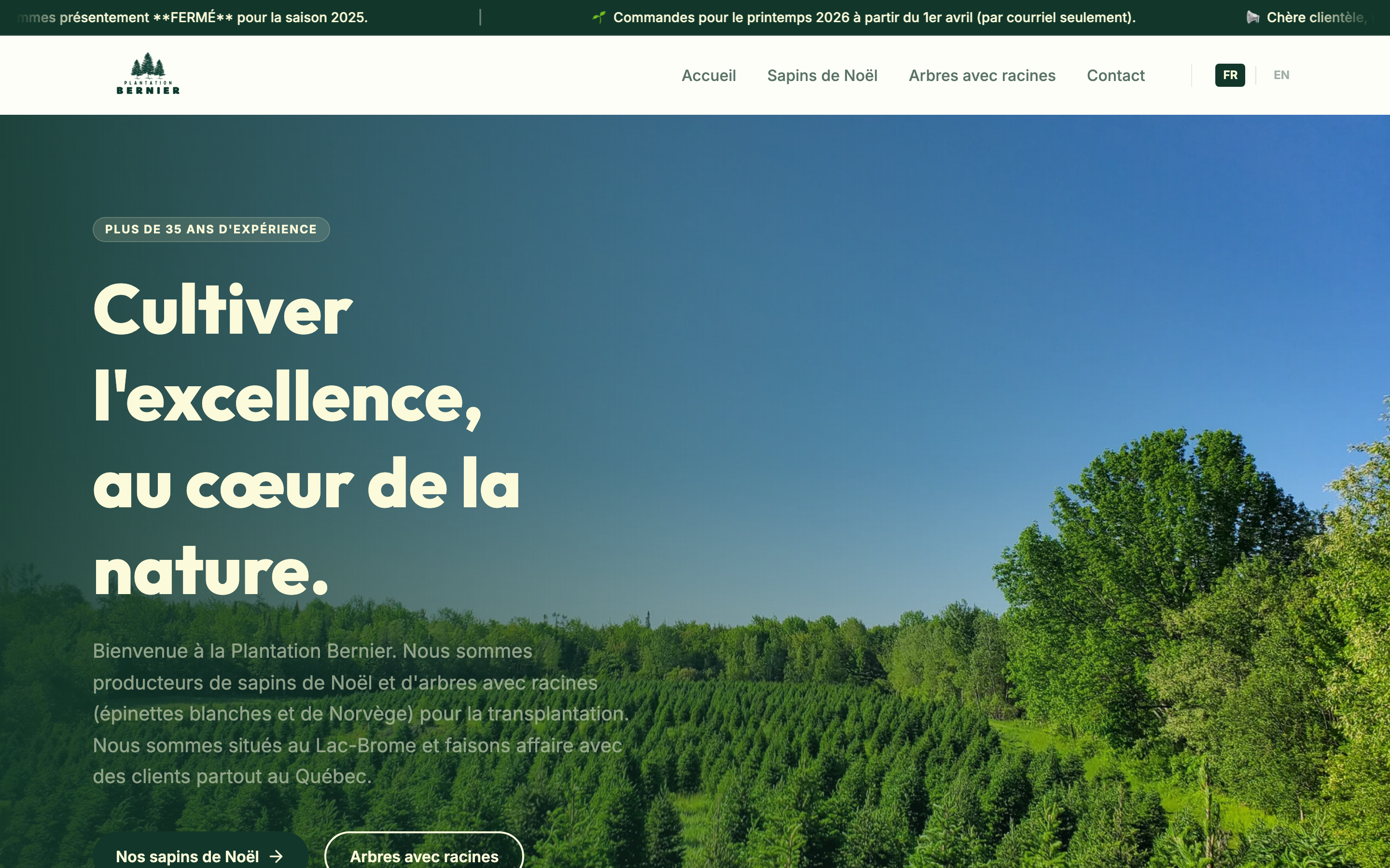 Plantation Bernier — site desktop